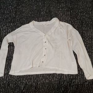 White cardigan sweater